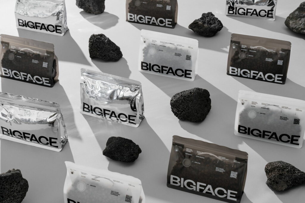 bigface coffee bags and black rocks