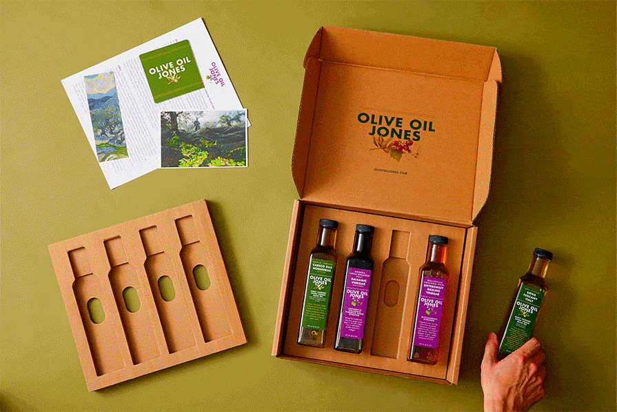 How to organize Olive Oil Jones' Luxury Packaging