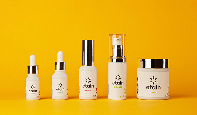 5 different supplement packaging designs made for Etain