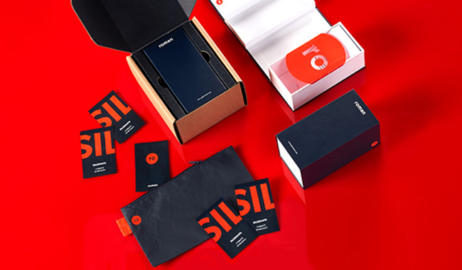 Assorted Roman brand packaging, product mockup on a vibrant red background